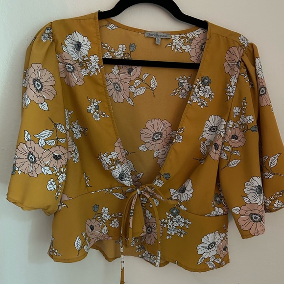 Cute Flowy Tie Crop Top - Picture 3 of 3